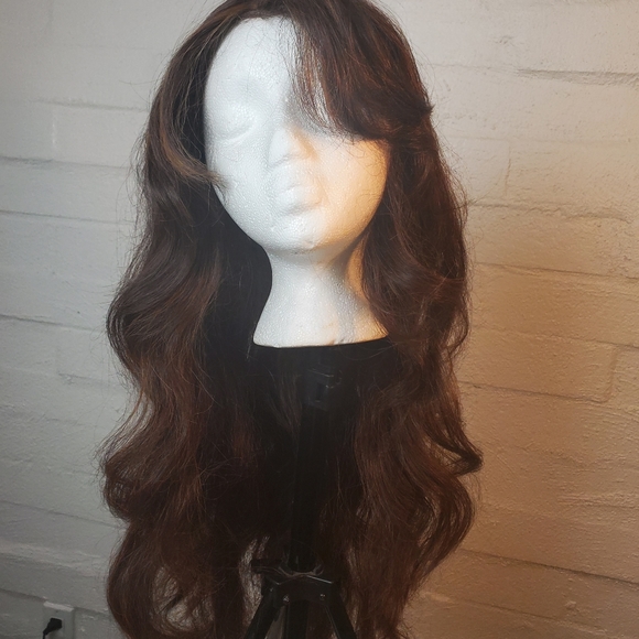 Synthetic, costume, dark auburn, long, course, thick haired wig. - Picture 3 of 5